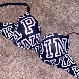 Black and White PINK Print Bra